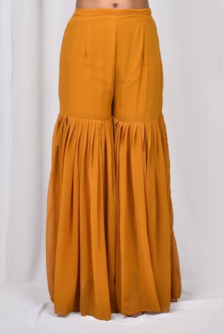 Naintara Bajaj_Yellow Embroidered Anarkali Sharara Set_at_Aza_Fashions