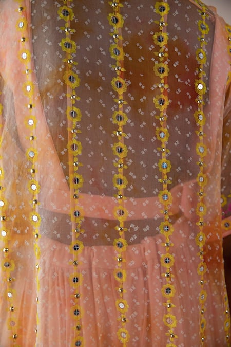 Surbhi Gupta_Pink Jacket- Organza Printed Geometric Jacket Mariah And Sharara Set  _at_Aza_Fashions