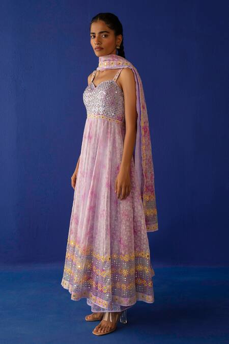 Buy Surbhi Gupta Purple Organza Geometric, Mirror, Sequin Rosa Embroidered Anarkali Set Online at Aza Fashions Buy_Surbhi Gupta_Purple Organza Geometric, Mirror, Sequin Rosa Embroidered Anarkali Set _Online_at_Aza_Fashions