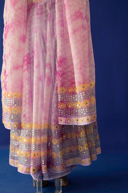 Shop Surbhi Gupta Purple Organza Geometric, Mirror, Sequin Rosa Embroidered Anarkali Set Online at Aza Fashions Shop_Surbhi Gupta_Purple Organza Geometric, Mirror, Sequin Rosa Embroidered Anarkali Set _Online_at_Aza_Fashions