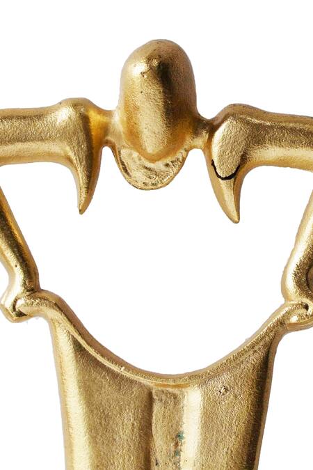 Manor House_Gold Aluminium Pulling Pant Sculpture_Online_at_Aza_Fashions