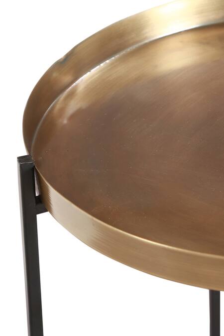 Buy_Manor House_Gold Iron Antique Brass Accent Table_Online_at_Aza_Fashions