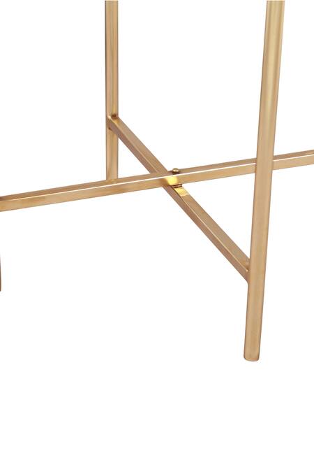 Buy_Manor House_White Iron, Marble And Agate Stone & Top Table_Online_at_Aza_Fashions