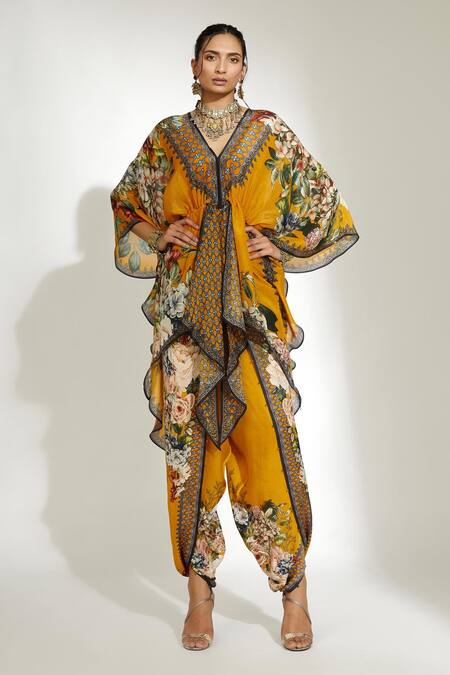 Rajdeep Ranawat Inayat Silk Printed Cape Tunic 