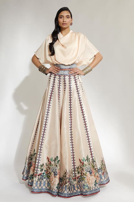 Rajdeep Ranawat Leela Floral Print Skirt Set 