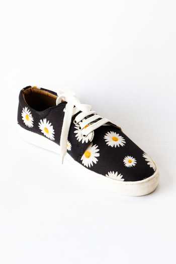 Buy_LA Fiza_Black Layla Daisy Sneakers_Online_at_Aza_Fashions