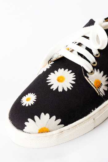 LA Fiza_Black Layla Daisy Sneakers_at_Aza_Fashions