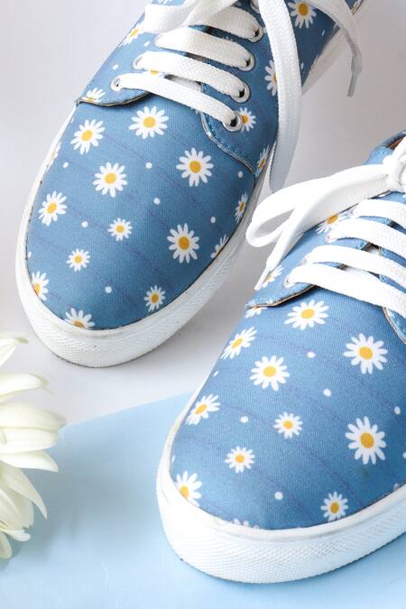 Buy_LA Fiza_Blue Ella Daisy Sneakers_Online_at_Aza_Fashions