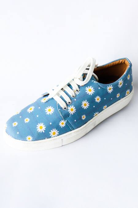 Shop_LA Fiza_Blue Ella Daisy Sneakers_Online_at_Aza_Fashions