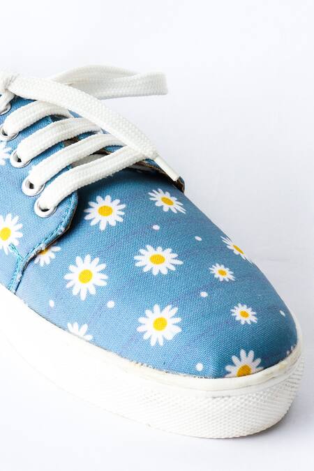 LA Fiza_Blue Ella Daisy Sneakers_at_Aza_Fashions