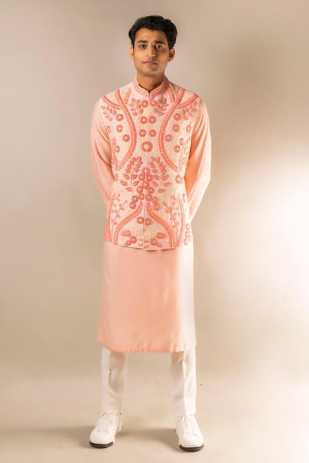 Aashiana Embroidered Bundi & Kurta Set 