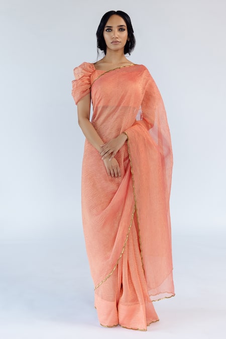 Mimamsaa Zoey Tissue Silk Hand Crushed Saree 