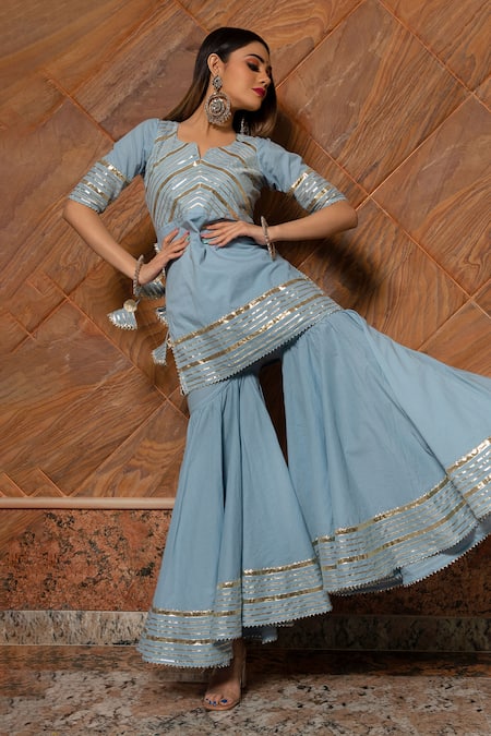 Buy Lovely Beige Shamita Shetty Sharara - Lehenga Style Sharara Suit –  Empress Clothing