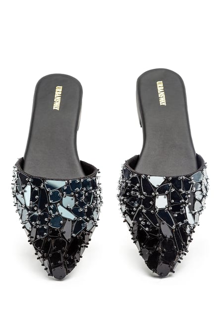 Urbansway Mirror Embellished Mule Heels 