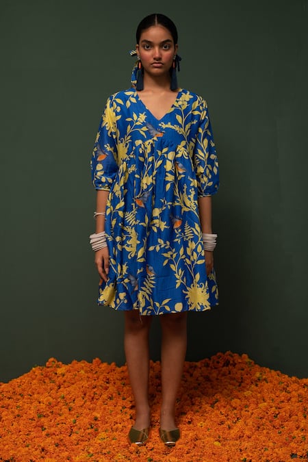 Chrkha Chanderi Silk Dress 