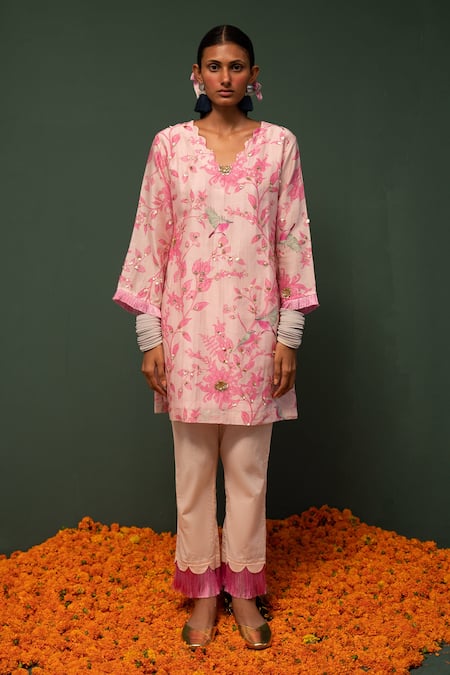 Chrkha Floral Print Kurta & Pant Set 