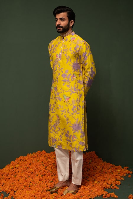 Chrkha Floral Print Kurta & Pant Set 