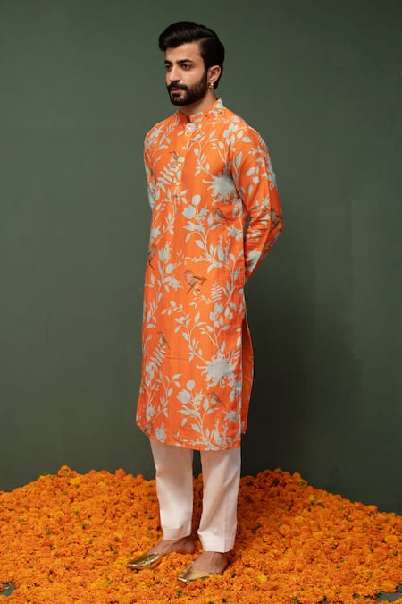Chrkha Floral Print Kurta & Pant Set 