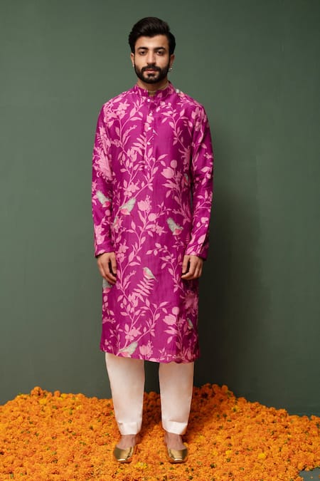 Chrkha Floral Print Kurta & Pant Set 