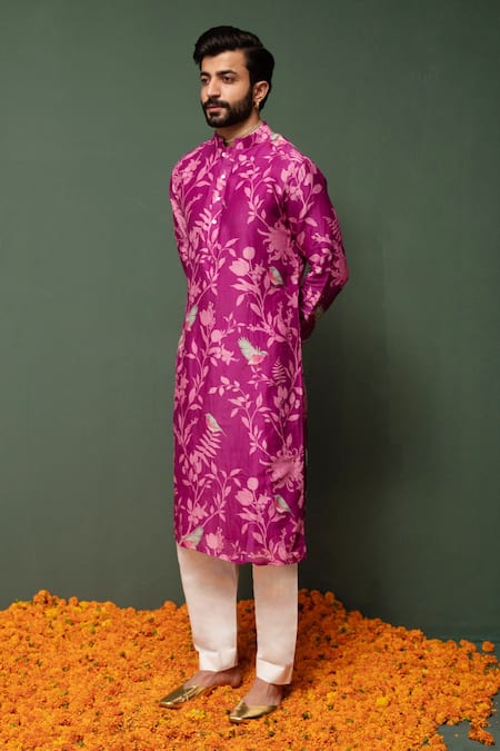 Chrkha Floral Print Kurta & Pant Set 
