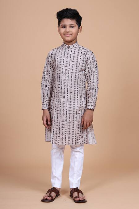 Raghavendra Rathore Blue Pink Cotton Embroidery Linear Print Kurta Online at Aza Fashions Raghavendra Rathore Blue_Pink Cotton Embroidery Linear Print Kurta _Online_at_Aza_Fashions