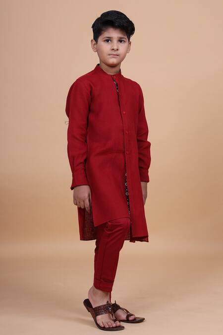 Raghavendra Rathore Blue_Red Cotton Tapered Pant _Online_at_Aza_Fashions