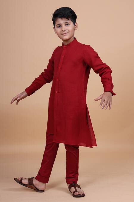 Shop_Raghavendra Rathore Blue_Red Cotton Tapered Pant _Online_at_Aza_Fashions