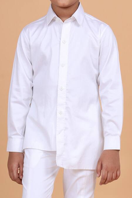 Raghavendra Rathore Blue White Cotton Spread Collar Kurta at Aza Fashions Raghavendra Rathore Blue_White Cotton Spread Collar Kurta _at_Aza_Fashions