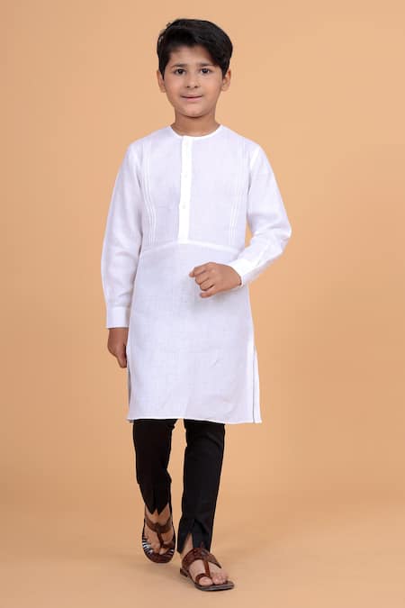 Raghavendra Rathore Blue Cotton Linen Kurta 