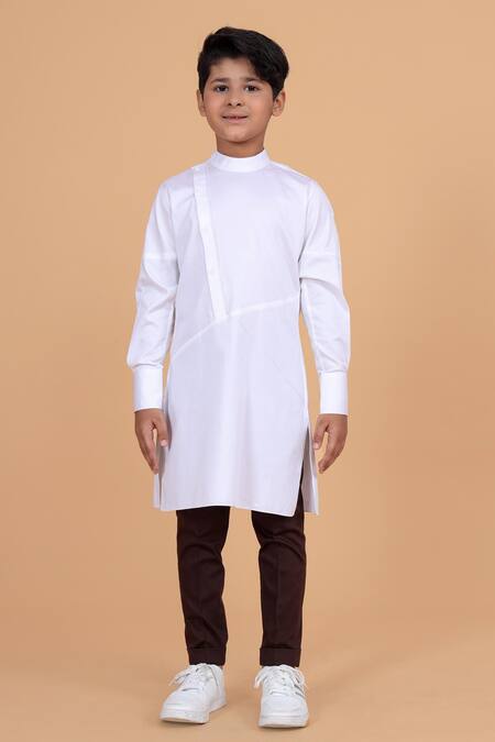 Buy_Raghavendra Rathore Blue_White Cotton Kurta _Online_at_Aza_Fashions
