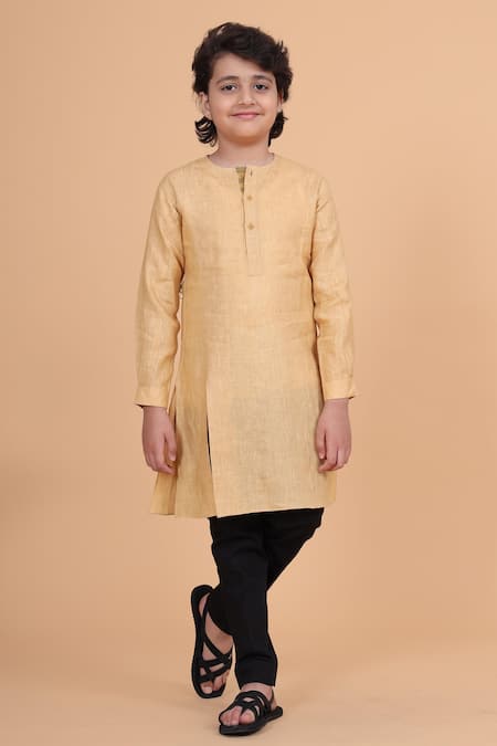 Raghavendra Rathore Blue Cotton Linen Kurta 