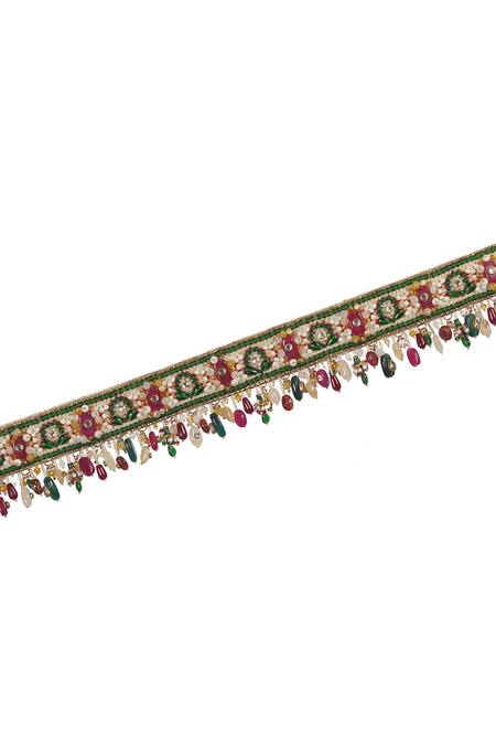 Buy Lovetobag Red Semi-precious Rubies Amara Ruby Embellished Belt Online at Aza Fashions Buy_Lovetobag_Red Semi-precious Rubies Amara Ruby Embellished Belt _Online_at_Aza_Fashions