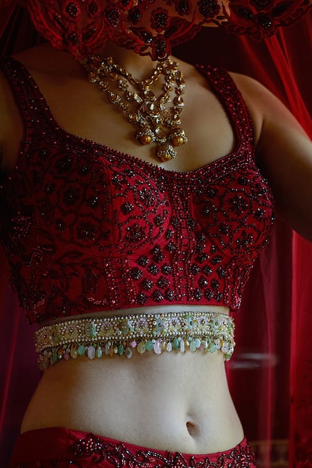 Shop Lovetobag Multi Color Stones Amara Embellished Belt at Aza Fashions Shop_Lovetobag_Multi Color Stones Amara Embellished Belt _at_Aza_Fashions