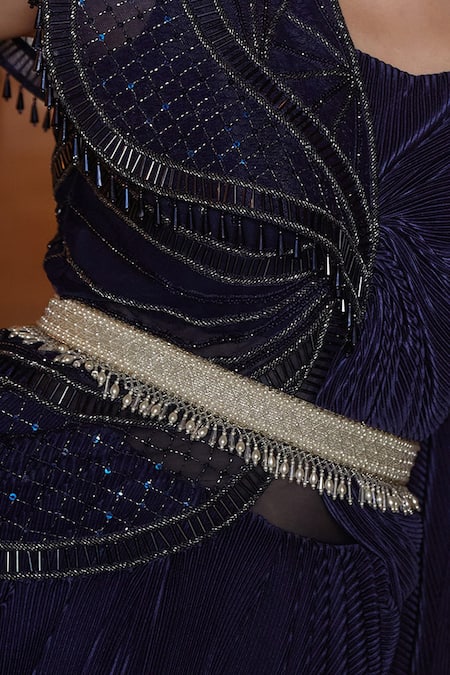 Shop Lovetobag Silver Japanese Beads Kiah Embellished Belt at Aza Fashions Shop_Lovetobag_Silver Japanese Beads Kiah Embellished Belt _at_Aza_Fashions