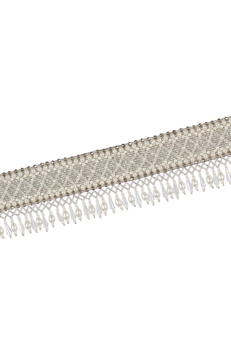 Buy Lovetobag Silver Japanese Beads Kiah Embellished Belt Online at Aza Fashions Buy_Lovetobag_Silver Japanese Beads Kiah Embellished Belt _Online_at_Aza_Fashions