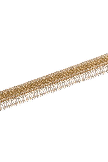 Buy_Lovetobag_Gold Japanese Beads Kiah Embellished Belt _Online_at_Aza_Fashions