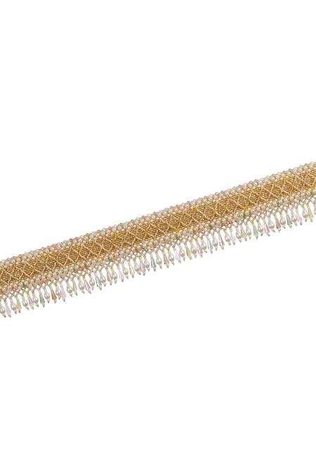 Buy Lovetobag Gold Japanese Beads Kiah Embellished Belt Online at Aza Fashions Buy_Lovetobag_Gold Japanese Beads Kiah Embellished Belt _Online_at_Aza_Fashions