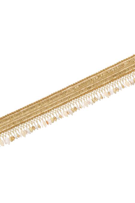 Buy_Lovetobag_Gold Crystals, Pearls, Beads Noori Embellished Belt _Online_at_Aza_Fashions