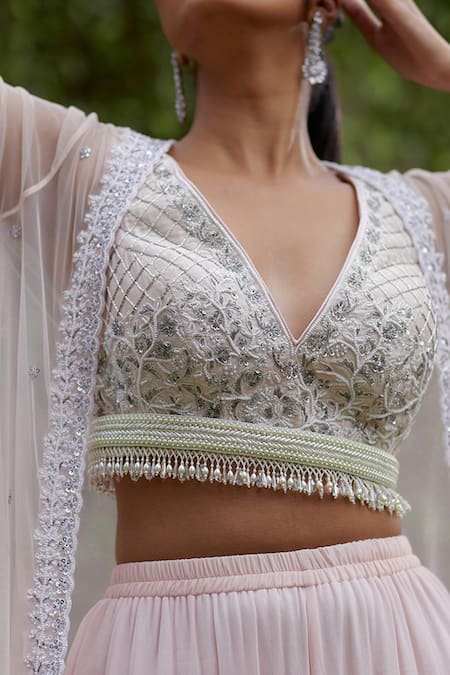 Shop_Lovetobag_Ivory Japanese Beads Noori Embellished Belt _at_Aza_Fashions