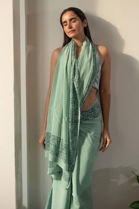 Avaasya Jaipur Floral Print Border Saree 