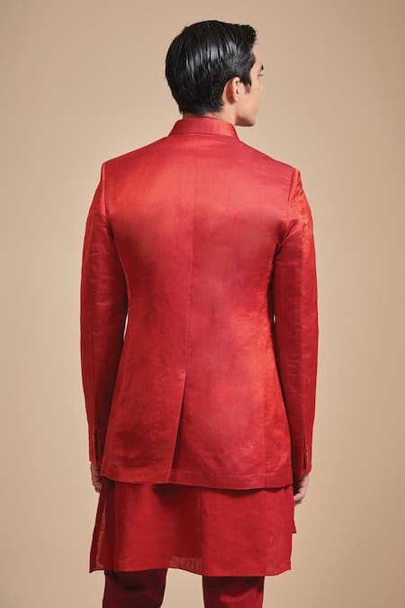 Raghavendra Rathore Blue Angular Bandhgala 