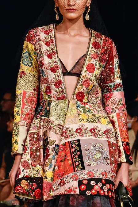 Varun Bahl Upcycled Patchwork Jacket & Skirt Set 