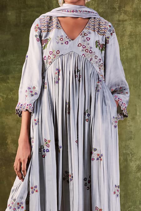 Punit Balana Printed Anarkali Cowl Pant Set 