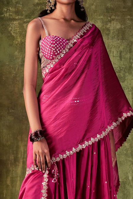 Punit Balana Embroidered Front Slit Skirt Set 