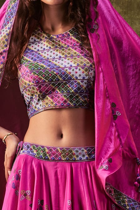 Punit Balana Chanderi Silk Printed Lehenga Set 