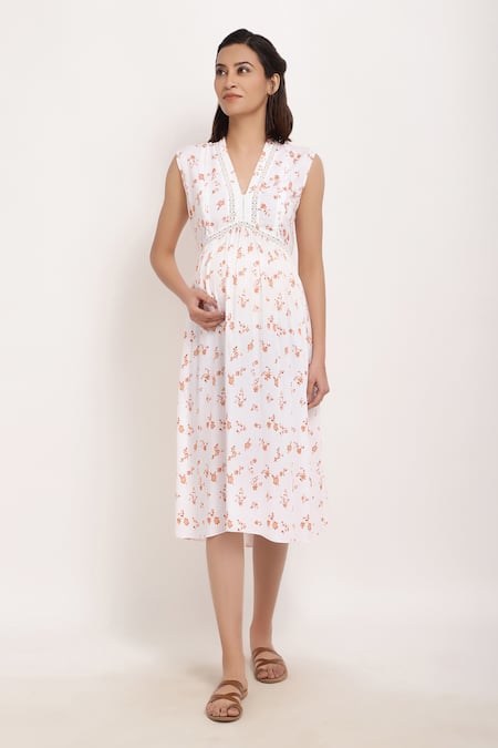 Ranng Label Floral Print Midi Dress 