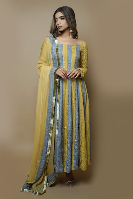 Ahi Clothing Chikankari Anarkali Palazzo Set 