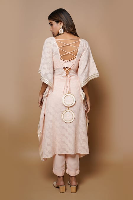 Ahi Clothing Chikankari Kaftan Style Tunic & Pant Set 