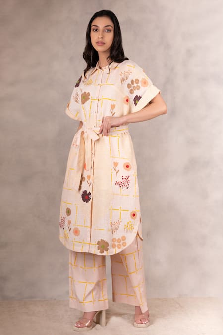 Arcvsh by Pallavi Singh Linen Floral Print Tunic 