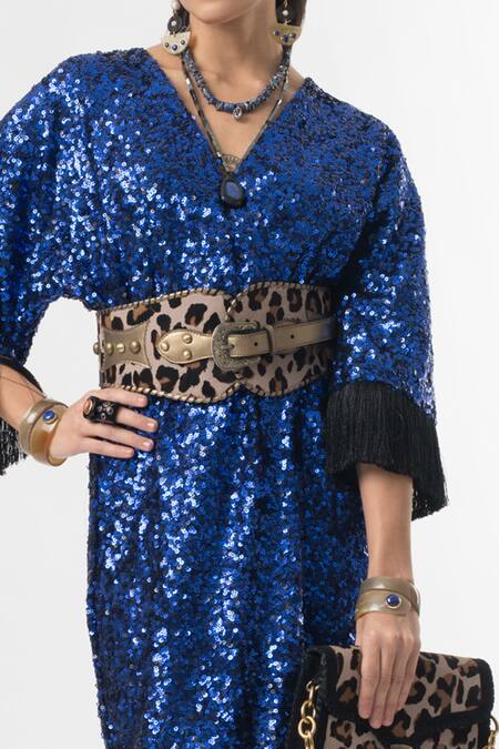 Buy Rara Avis Blue Sequin Embroidered Dress Online at Aza Fashions Buy_Rara Avis_Blue Sequin Embroidered Dress _Online_at_Aza_Fashions